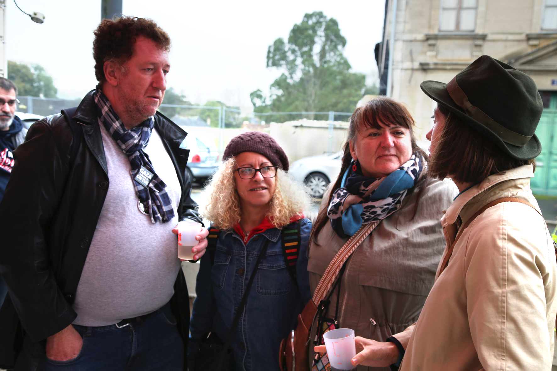 <p>De G à D : Stéphane Godart, Zakia, Jessica Auduc, Sophie Binet</p>© Photo <acronym title="Patrice Morel">P.M.</acronym> - 20241020-0523.