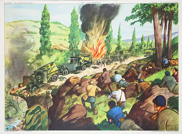 Affiche scolaire sur le thème de la Résistance (56X76cm).