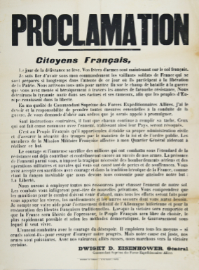 Proclamation du général Eisenhower lors du débarquement en Normandie en grand format (nouvelle fenêtre)