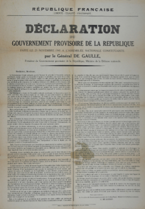 Déclaration du général de Gaulle en grand format (nouvelle fenêtre)